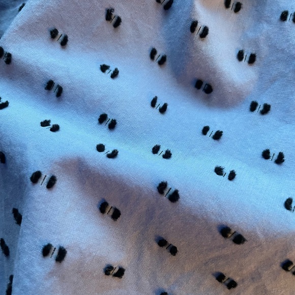 Talbots 3/4 sleeve Perwinkle w/ black polka dots 100% cotton small - Picture 3 of 5